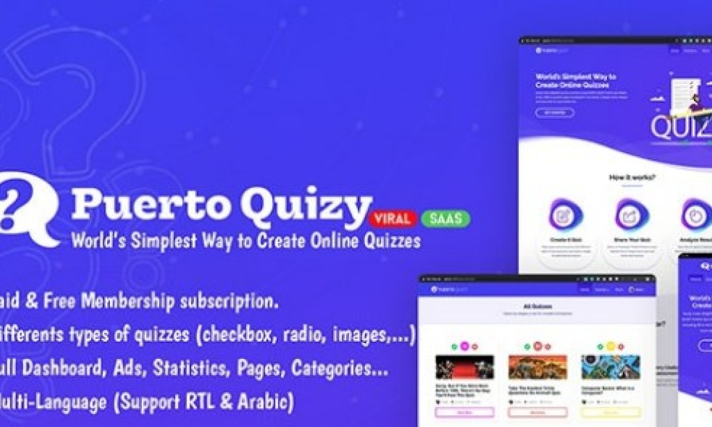 Puerto Quizy v1.1 – Premium Quiz Builder Script SAAS