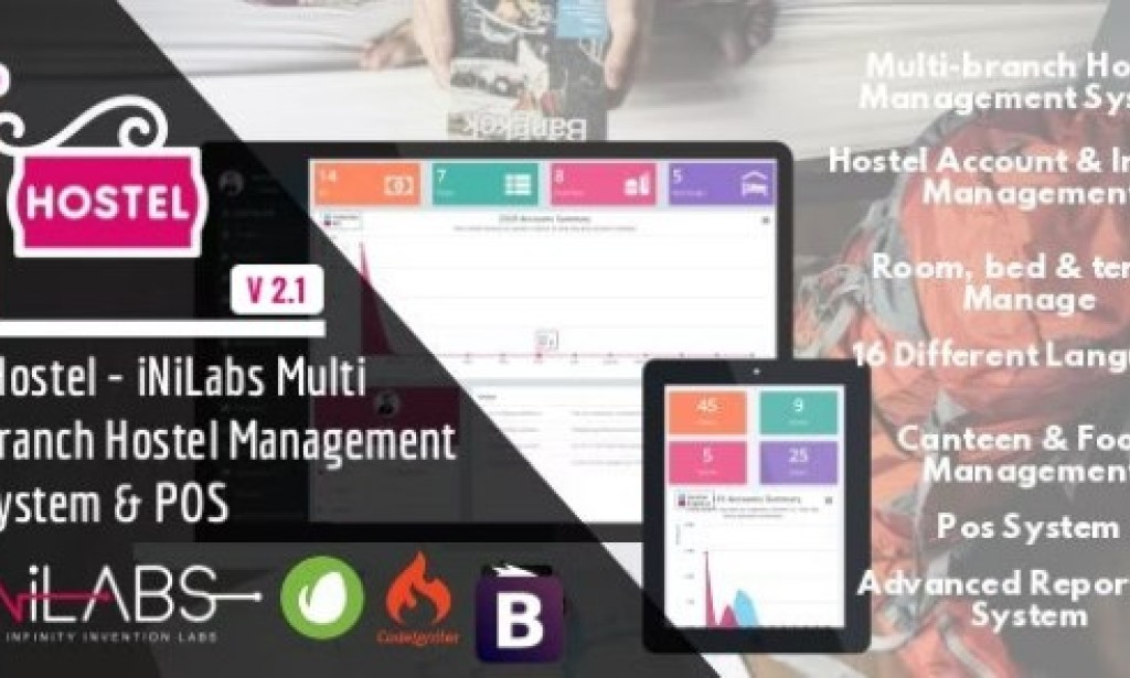 iHostel v2.1 Nulled – iNiLabs Multi Branch Hostel Management System & POS PHP Script