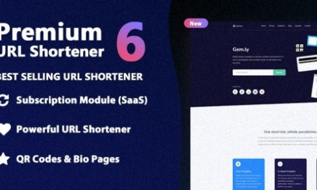 Premium URL Shortener v6.9.1 Nulled – Link Shortener, Bio Pages & QR Codes