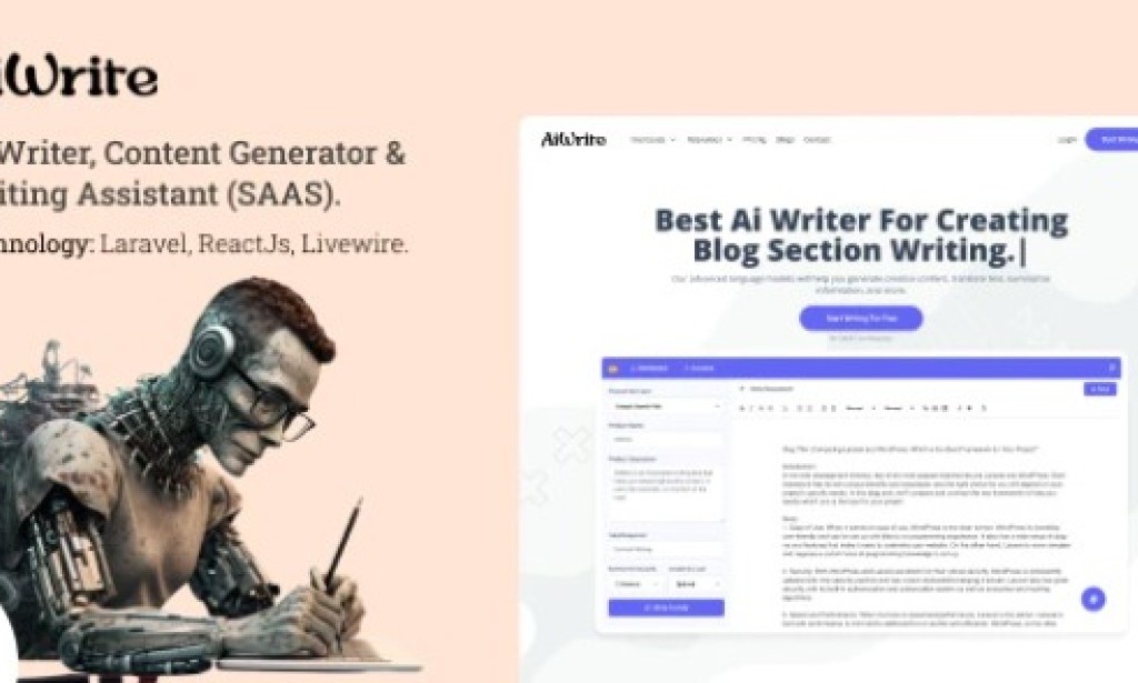 AiWrite v2.0 – AI Writer, Content Generator & Writing Assistant Tools (SAAS) PHP Script
