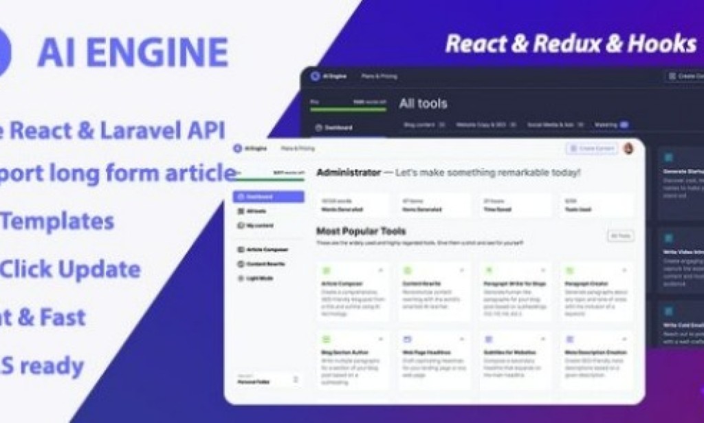 AI Engine v1.1.6 – AI Copywriter & Content Writer (SAAS) PHP Script