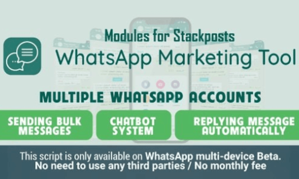 WhatsApp Marketing Tool Module For Stackposts v3.0 – Addon