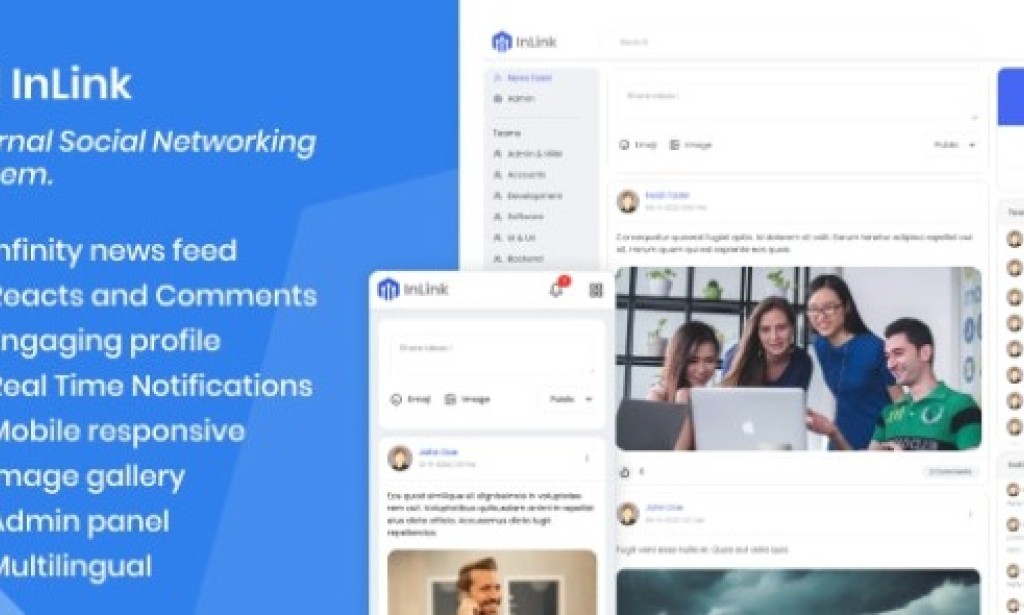InLink v1.0 Nulled – Internal Social Networking System PHP Script