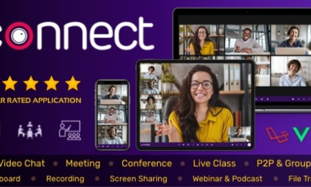 Connect v1.9.0 Nulled – Live Video & Chat Messaging, Live Class, Meeting, Webinar, File Sharing, Whiteboard Script