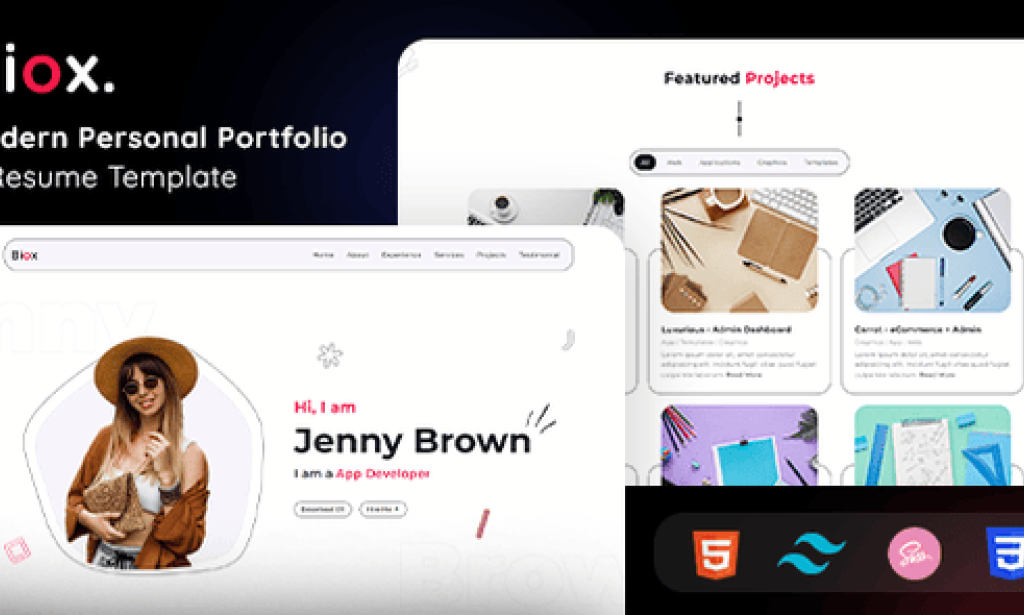 Biox – Personal Portfolio HTML Tailwind CSS Template