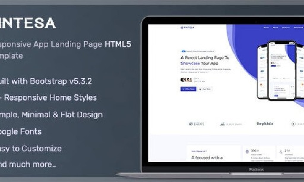 Fintesa – App Landing Page HTML Template