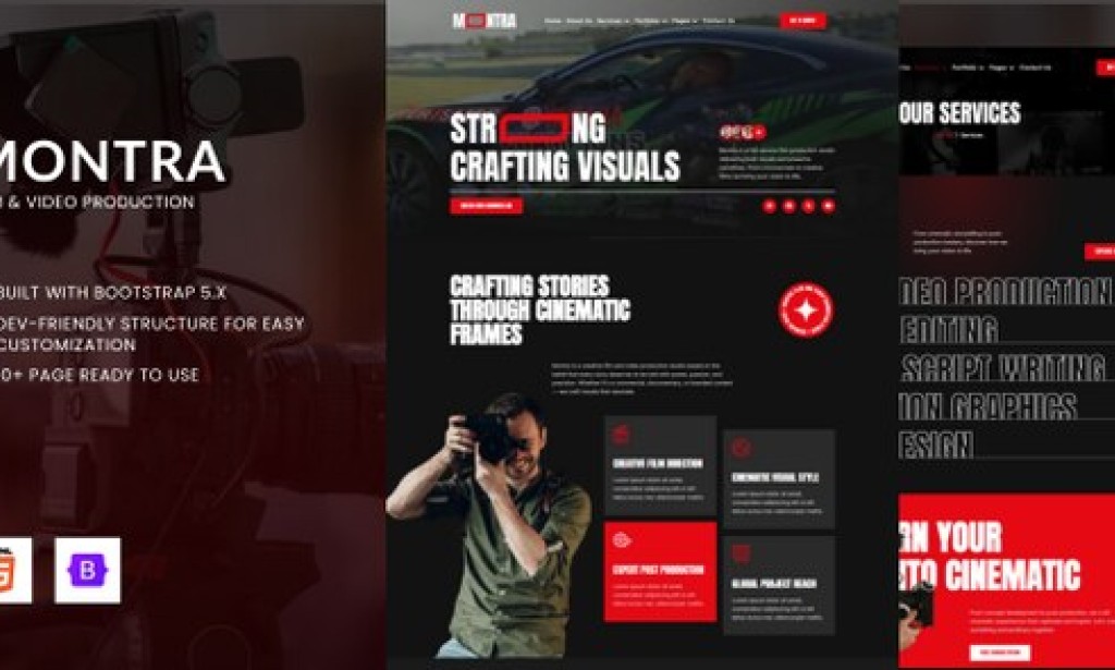 Montra – Film & Video Production HTML Bootstrap Template