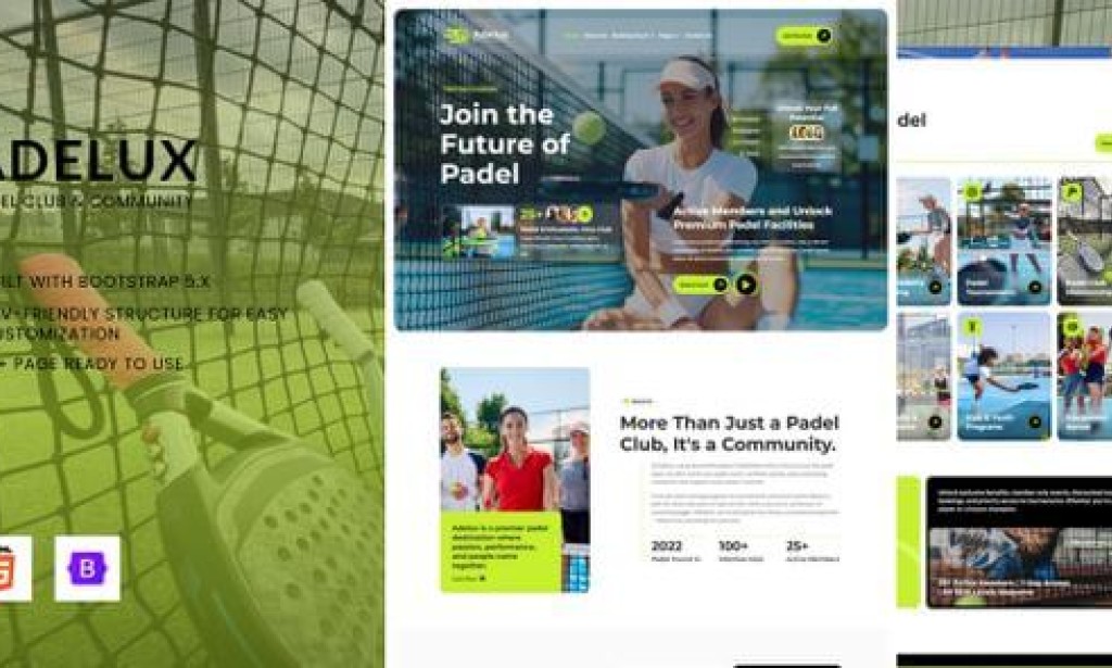 Adelux – Padel Club & Community HTML Bootstrap Template