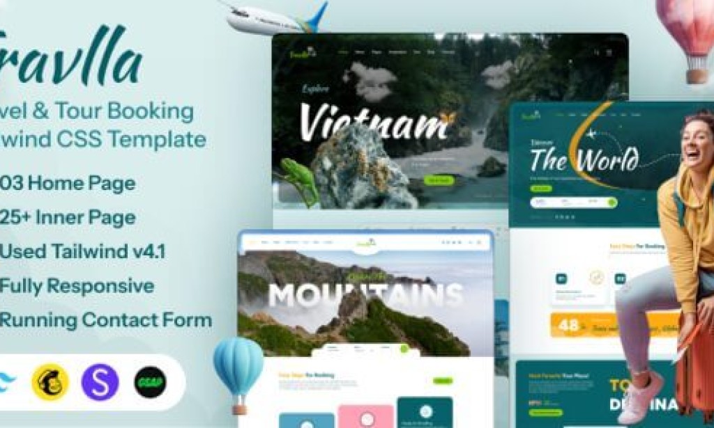 Travlla – Travel & Tour Booking Tailwind CSS Template