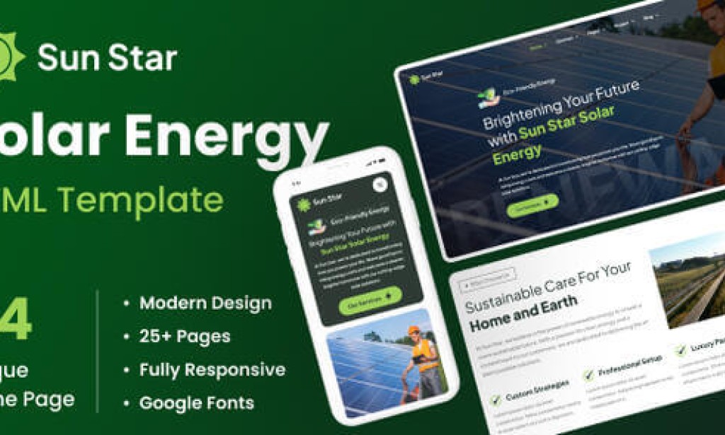 Sun Star – Solar Panel and Renewable Energy HTML Template
