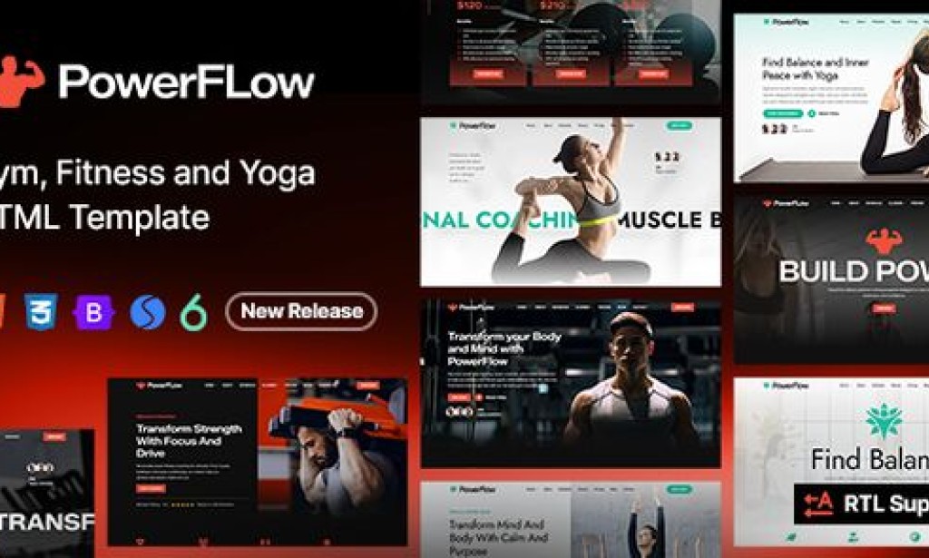 PowerFlow – Gym Fitness and Yoga HTML Template