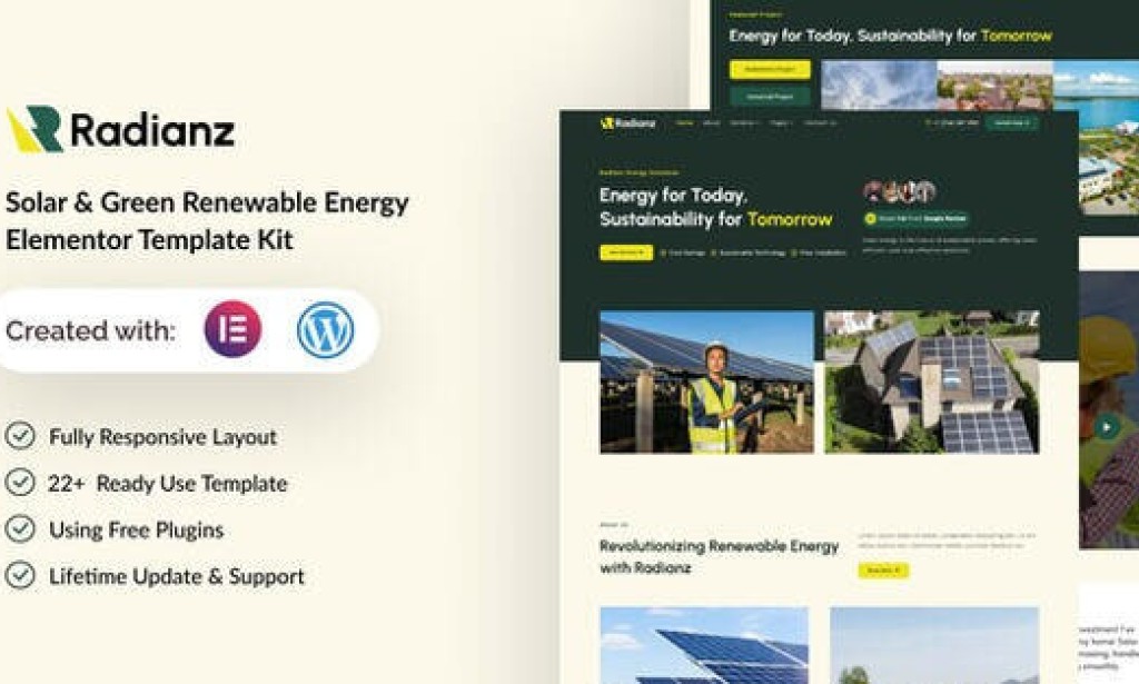Radianz – Solar & Green Renewable Energy HTML Template