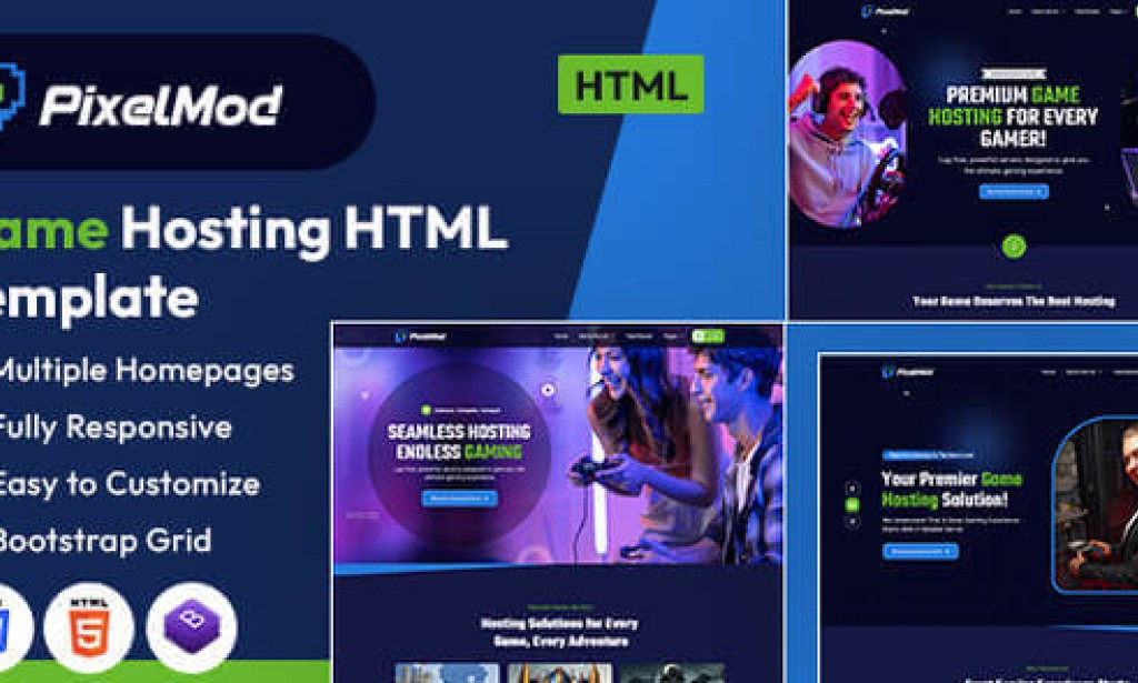 PixelMod – Game Hosting HTML Template