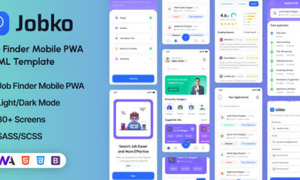 Jobko – Job Finder Mobile PWA HTML Template