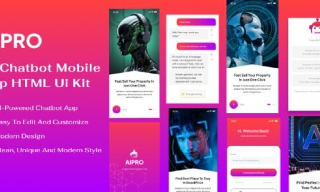 Aipro – AI Chatbot Mobile App HTML Template