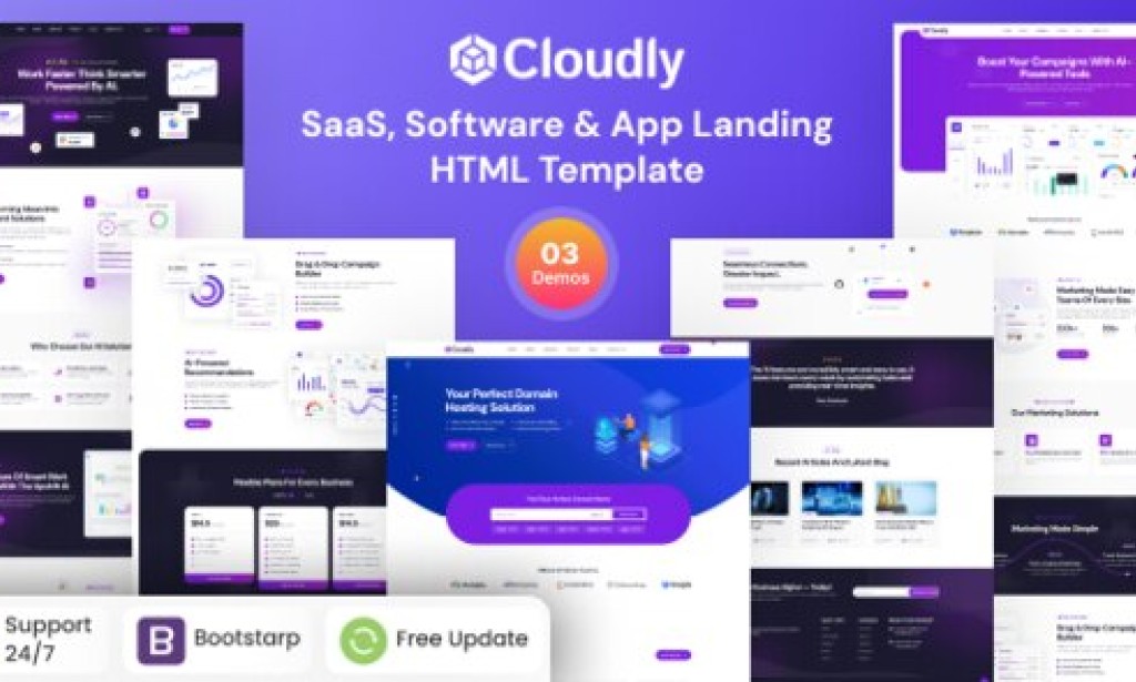 Cloudly – SaaS, Software & App Landing HTML Template