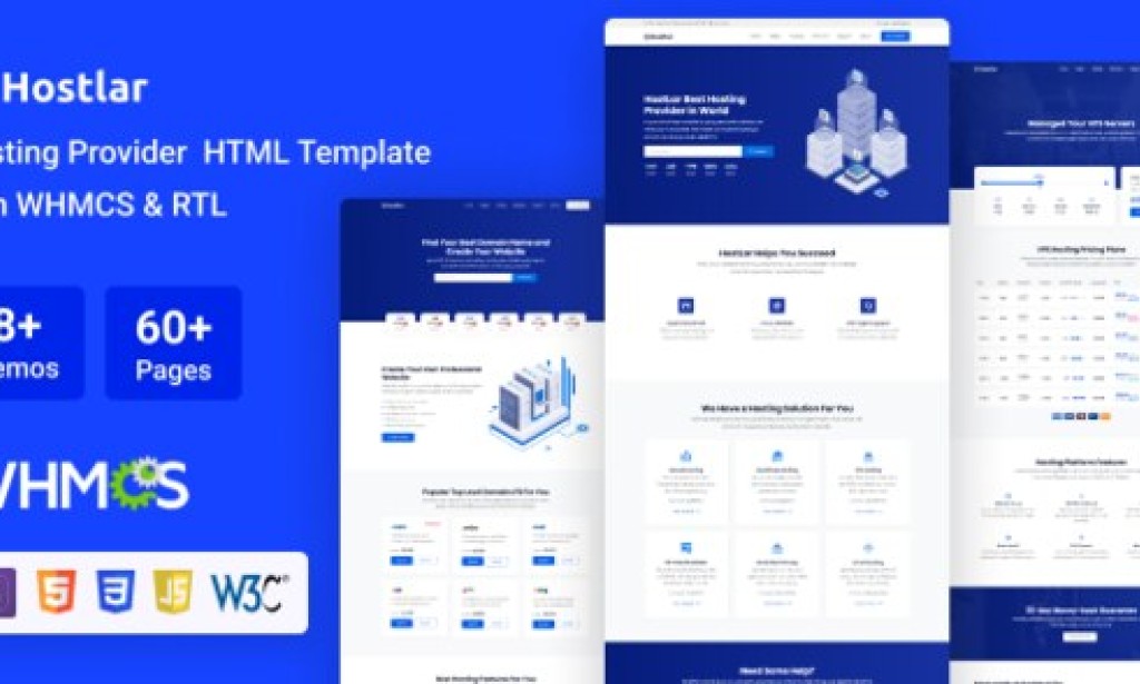 Hostlar v10.10.0 – Domain Hosting Provider HTML Template with WHMCS and RTL