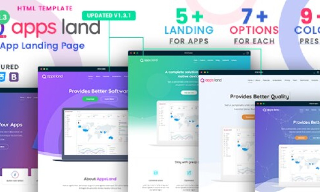 AppsLand – App Landing Page HTML Template
