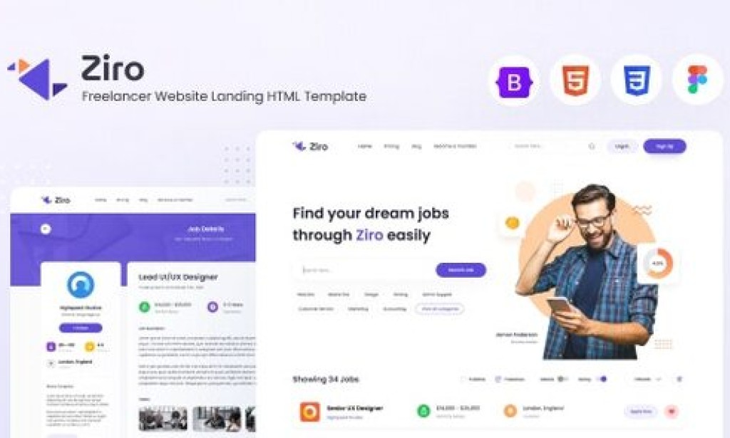 Ziro v1.0 – Freelancer Directory Website HTML Template