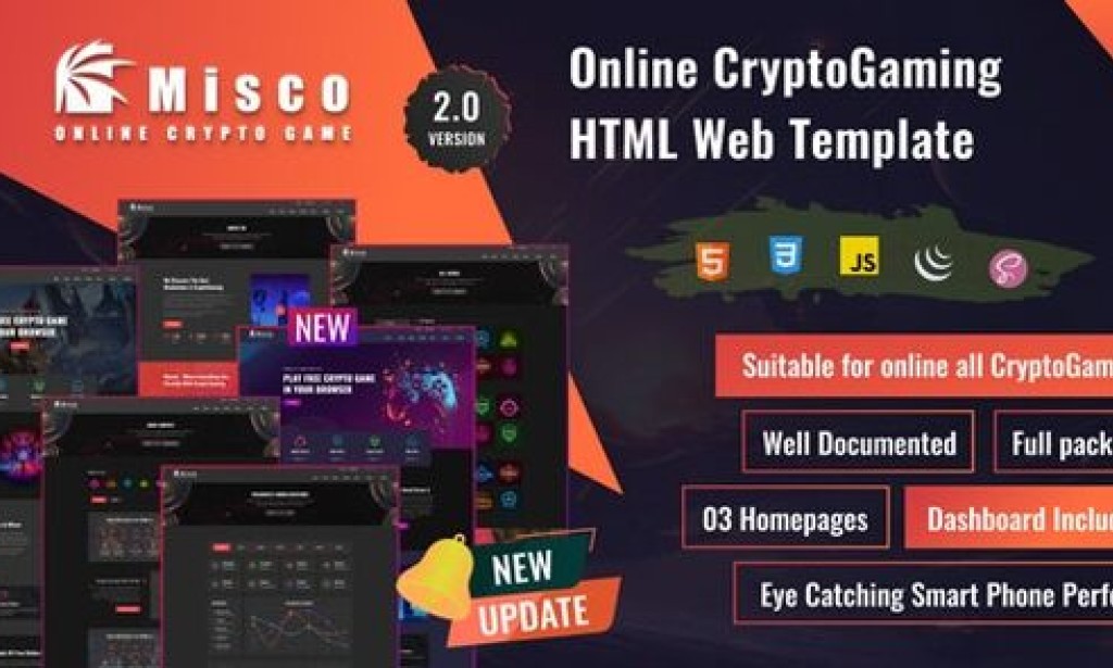Miscoo v2.0 – Online CryptoGaming HTML Template
