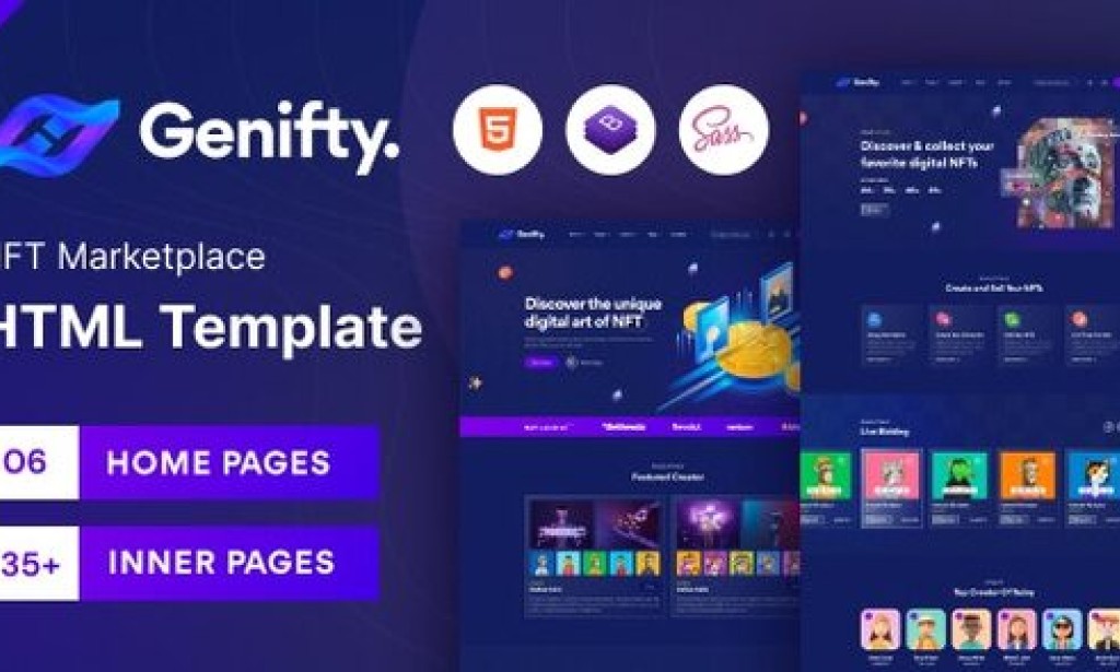 Genifty – NFT Marketplace HTML Template