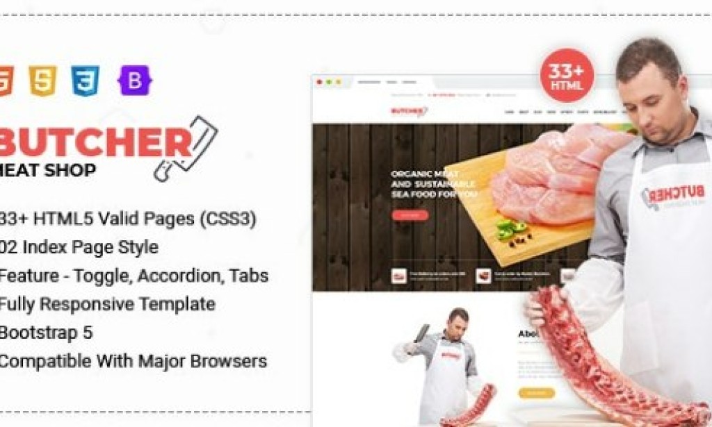 Butcher v1.0 – Meat Shop eCommerce HTML Template Free