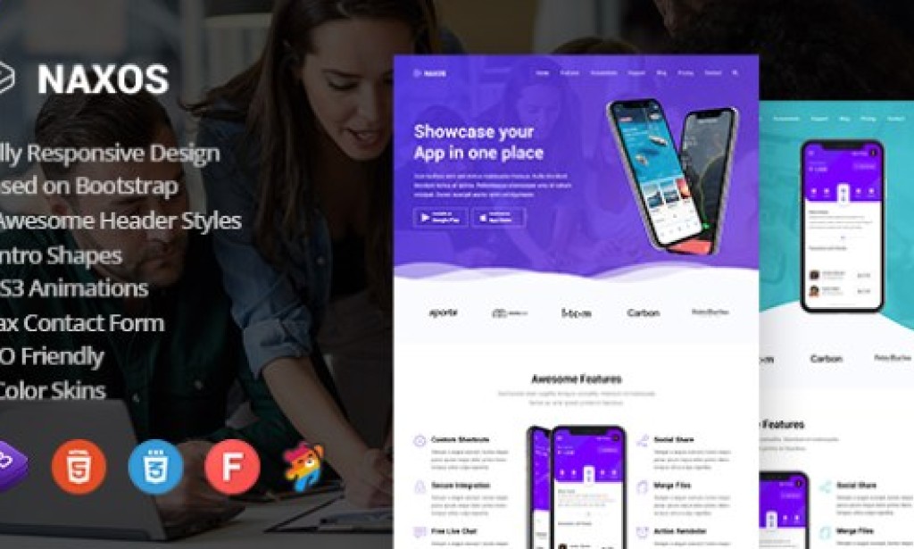 Naxos v1.8.0 – App Landing Page Template Free