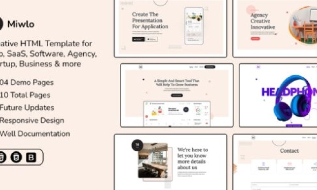 Miwlo v1.0 – Landing Page HTML Template Free