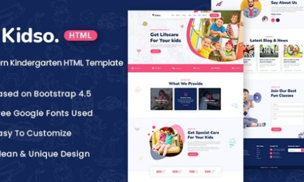 Kidso v1.0 – Modern Kindergarten HTML Template Free