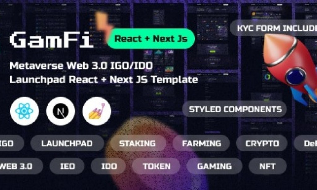 GamFi v1.2 – Metaverse Web3 IGO Launchpad React, Next JS Template Free
