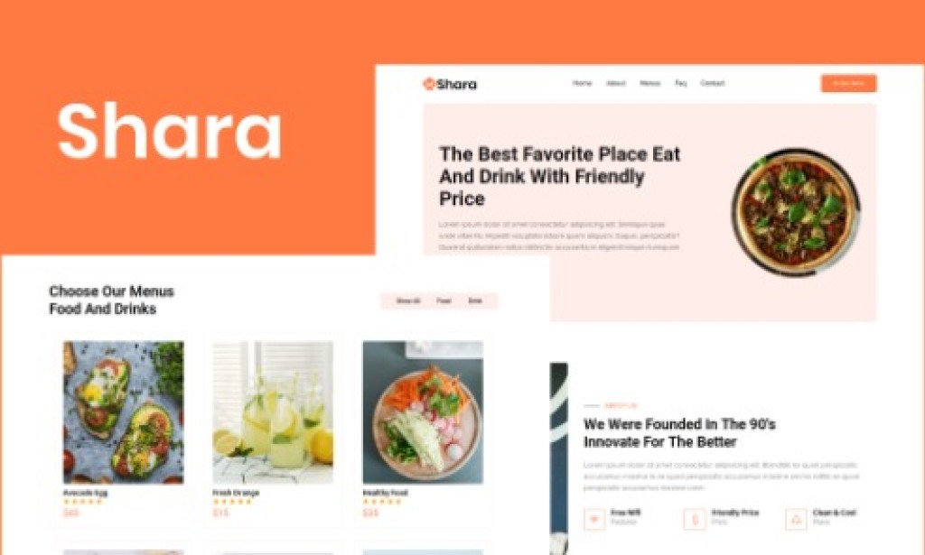 Shara v1.0 – Food & Drink Landing Page Template Free