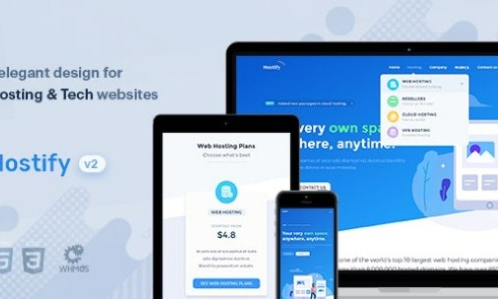Hostify v2.0 – Hosting HTML & WHMCS Template Free