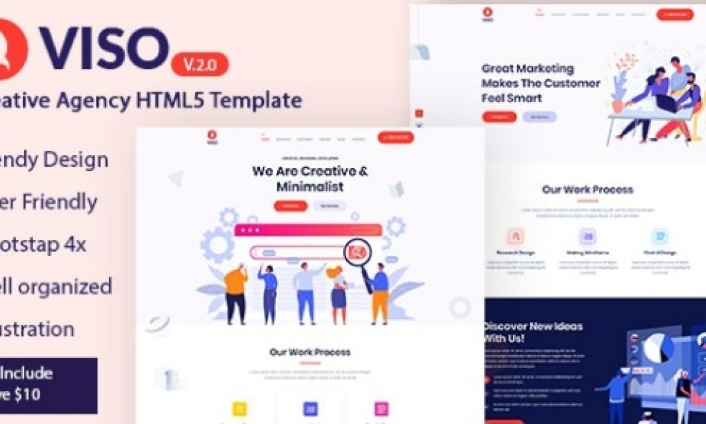 VISO v2.0 – Creative Agency Portfolio Landing Page Template Free