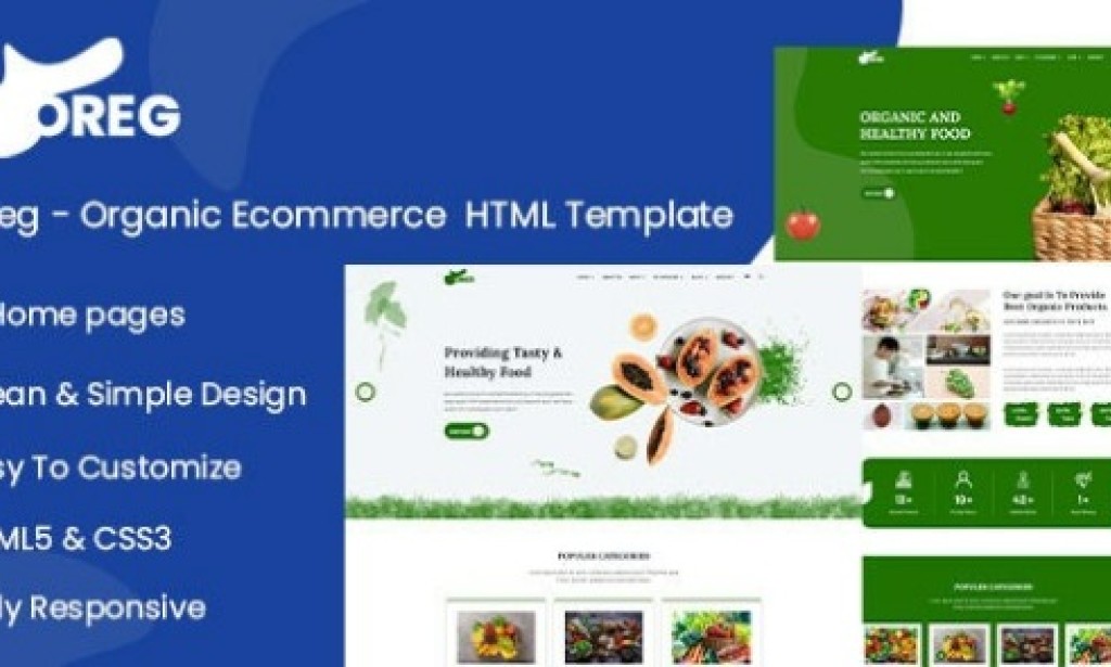 Oreg v1.0 – Organic Shop HTML Template Free