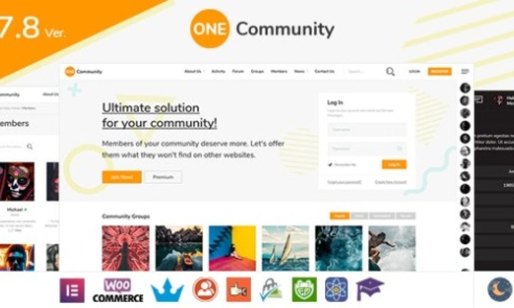 OneCommunity v3.7.8 – BuddyPress Membership Theme Free