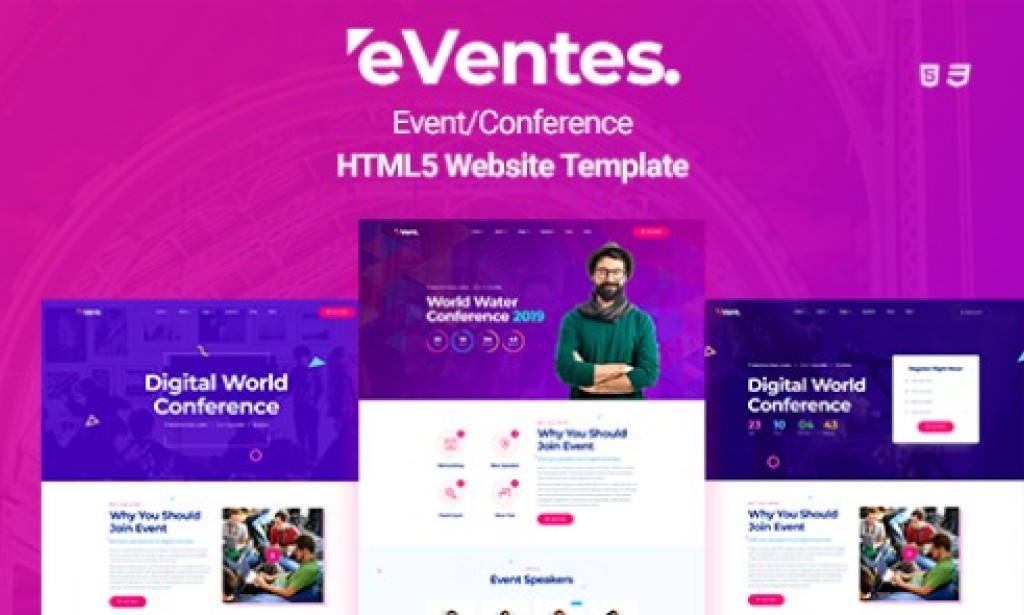 Eventes v1.0 – Conference and Event HTML Template Free