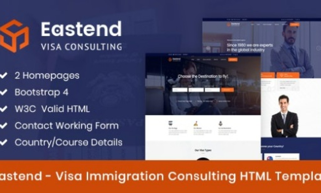 Eastend v1.1 – Immigration Visa Consulting HTML Template Free