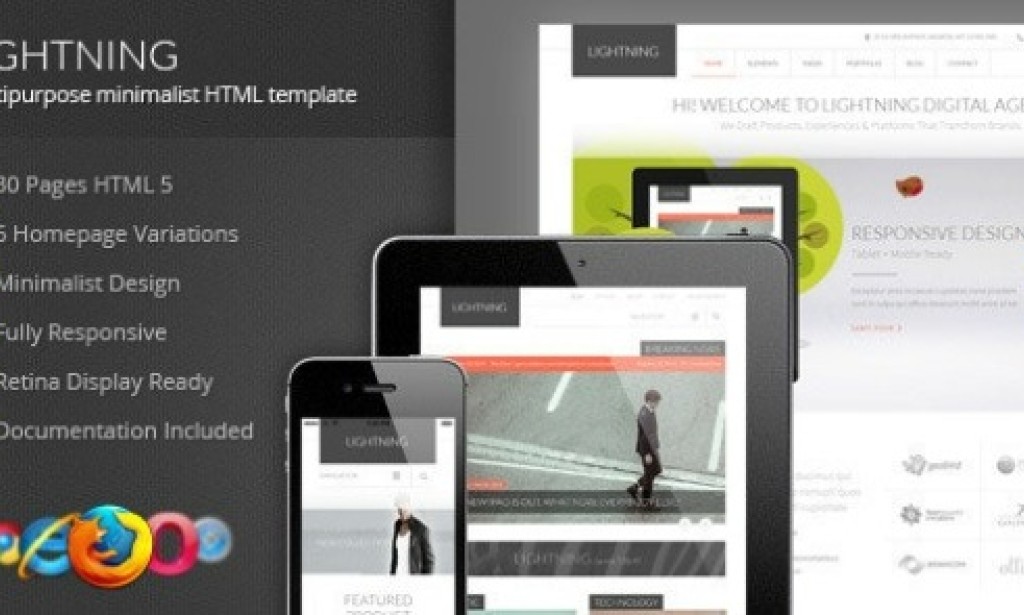 Lightning v1.0 – Multipurpose Minimalist HTML Template Free