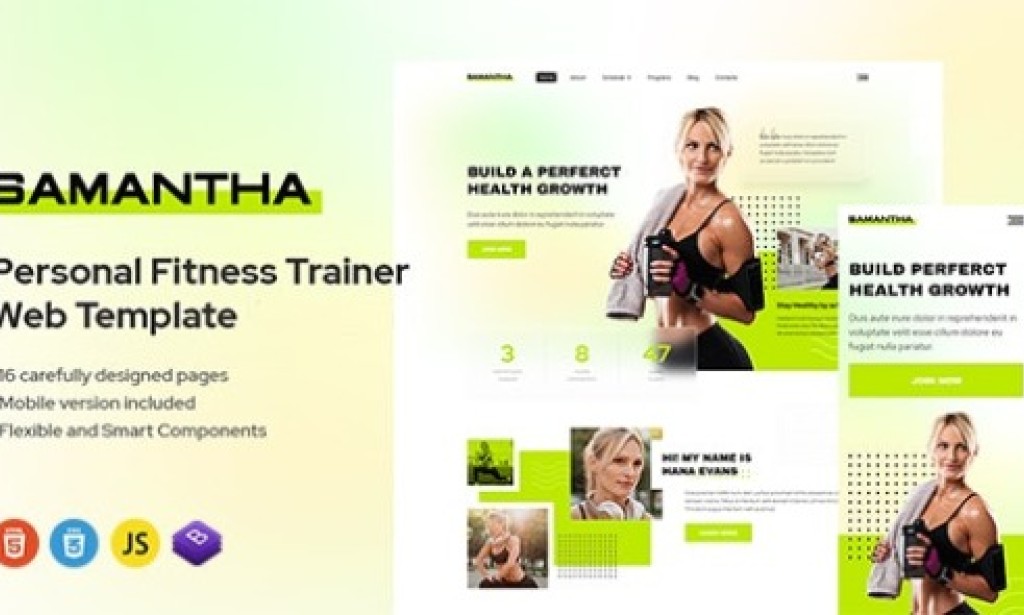 Samantha v1.0 – Personal Trainer & Fitness Gym Template Free