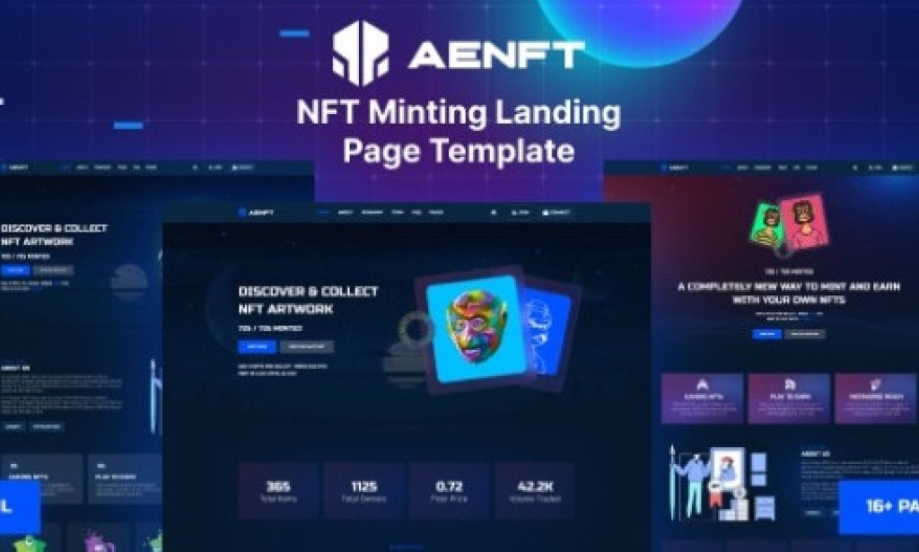 Aenft v1.0 – NFT Minting or Collection Landing Page HTML Template Free