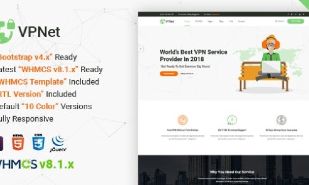 VPNet v1.7 – Multipurpose VPN and Cloud Service Template with WHMCS Free