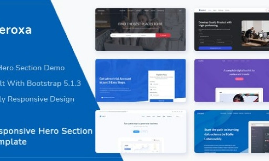Heroxa v1.0 – Responsive Hero Section Template Free