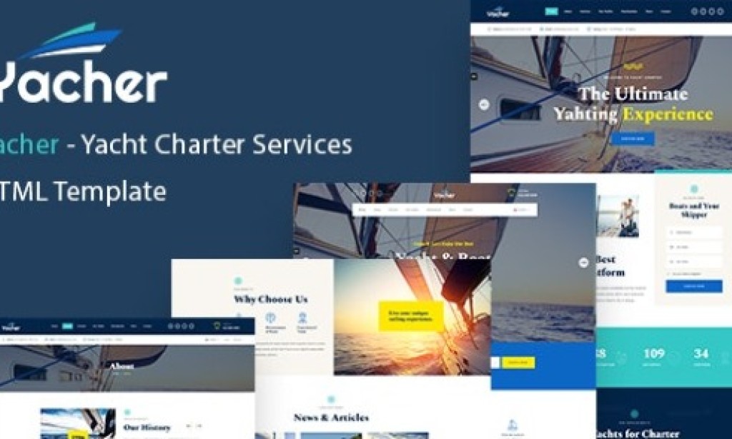 Yacher v1.0 – Yacht Charter Services HTML Template Free