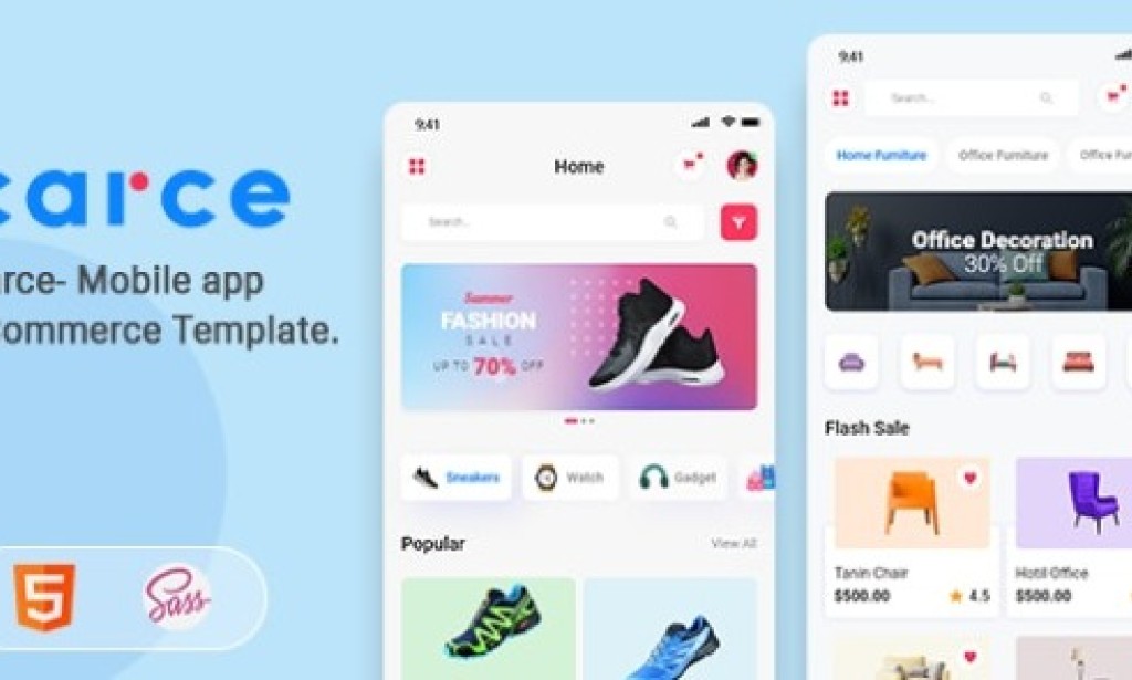 Carce v1.0 – Mobile App eCommerce Template Free