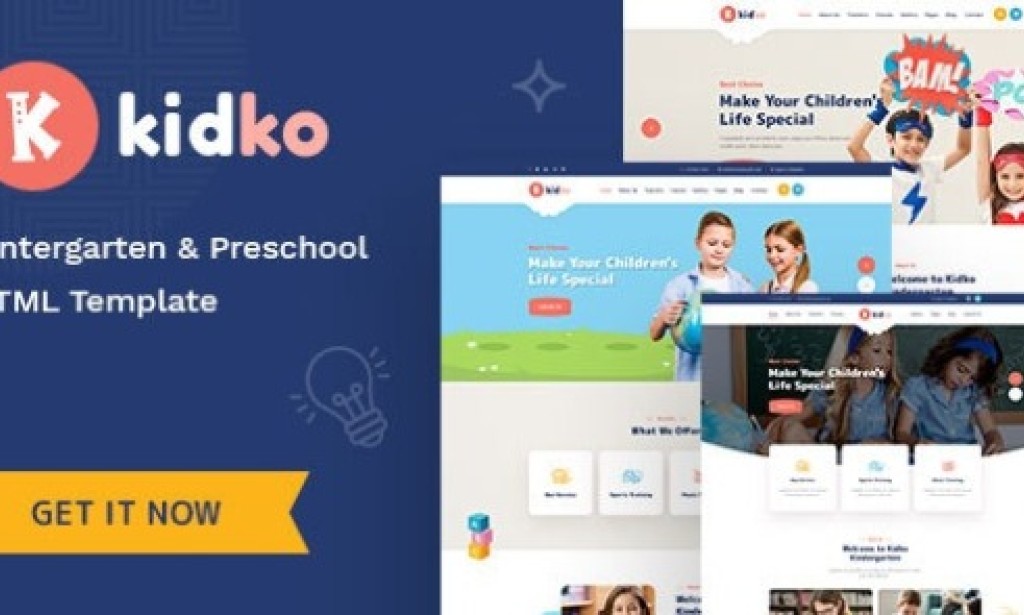 Kidko v1.0 – Kindergarten & Baby Care HTML Template Free