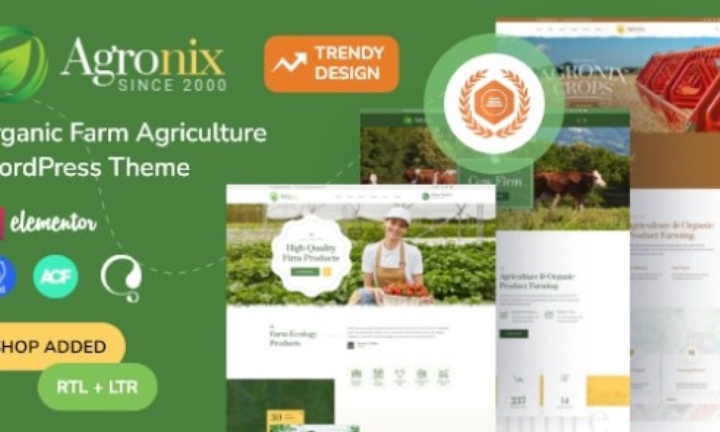 Agronix v1.0 – Organic Farm Agriculture WordPress Theme Free