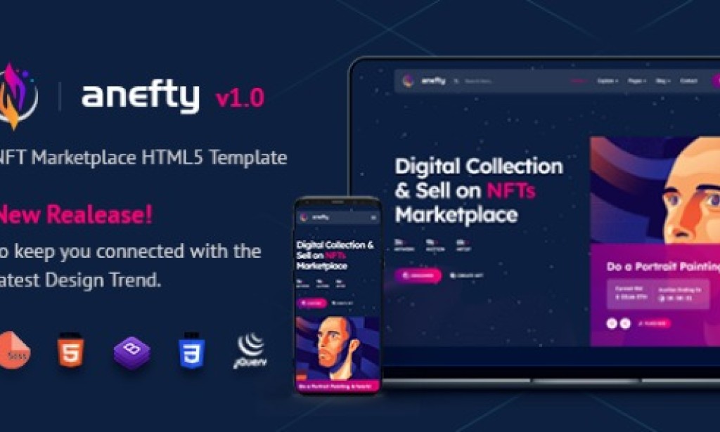 Anefty v1.0 – NFT Marketplace HTML5 Template Free