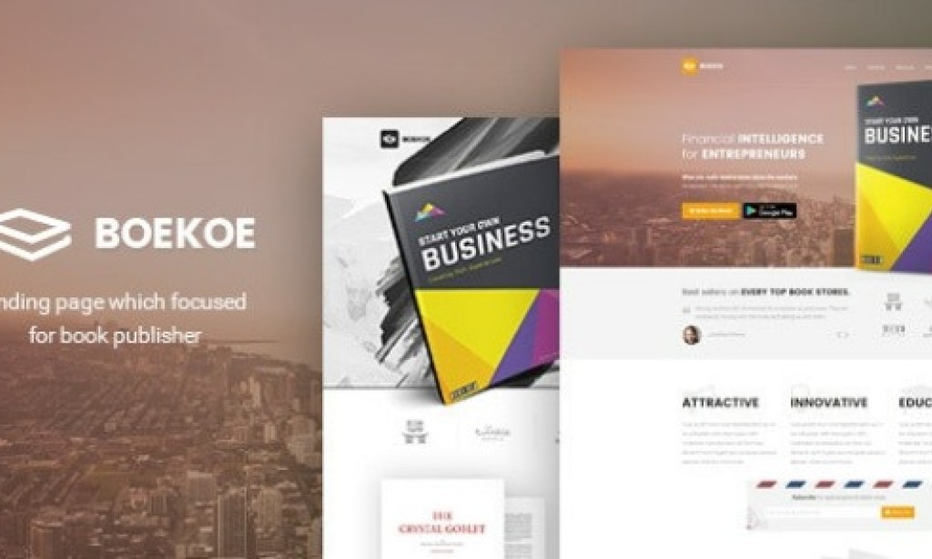 Boekoe v1.0 – Book Landing Page HTML Template