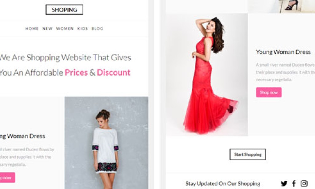 Shopping Email HTML Template Free