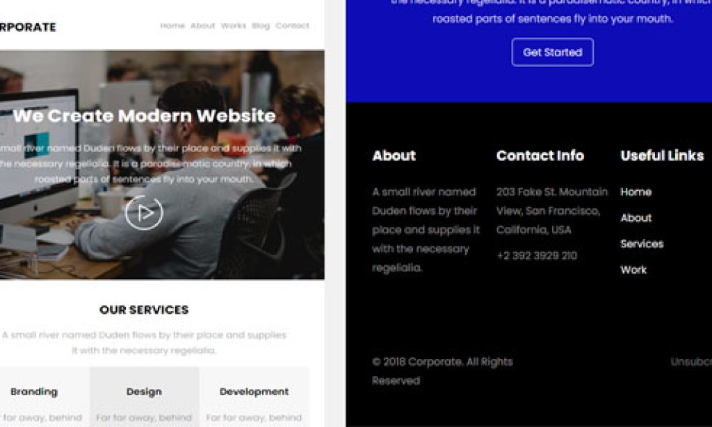 Corporate Email HTML Template Free